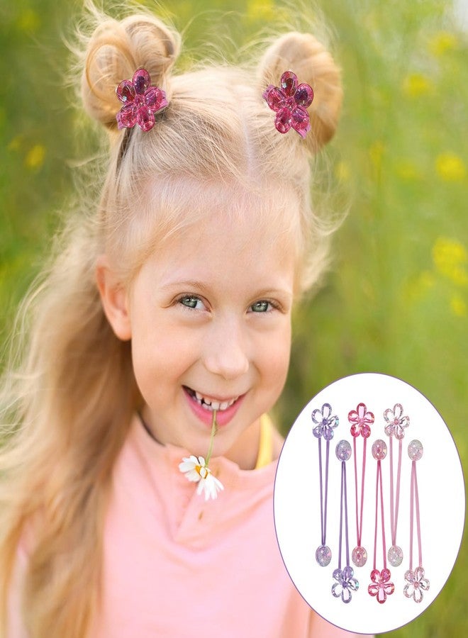 Tyqour 6 Pcs Bubble Hair Ties for Girls, Colored Camellia Rubber Beads Bubble Balls Hair Ties Ponytailers for Kids Toddler Girls (Pink, Rose Red, Purple) - Image 5